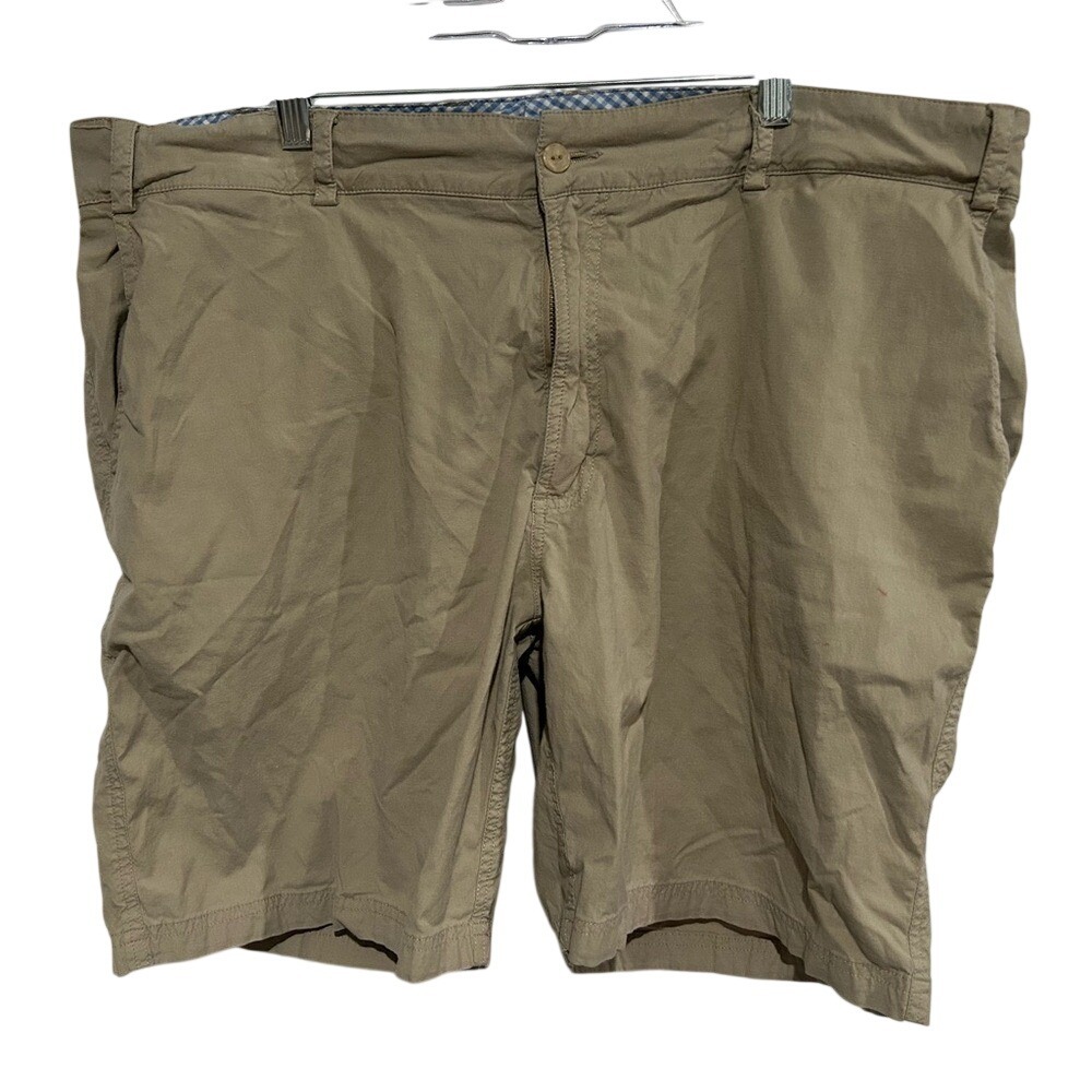 Tasc Performance Mens Khaki Tan Shorts Size 42 Flat Front Casual Active